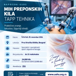 Napredni kurs MIH preponskih kila - TAPP tehnika